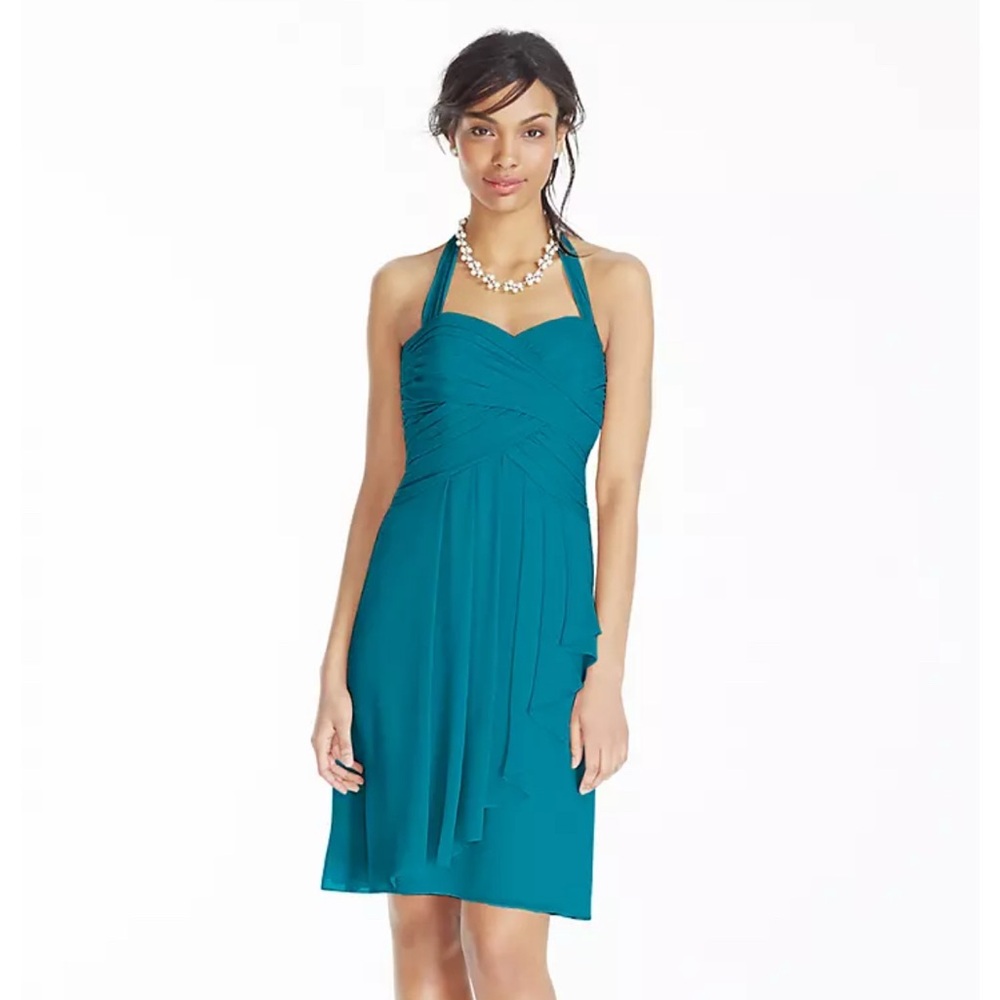 David’s Bridal - Elegant Turquoise Halter Dress